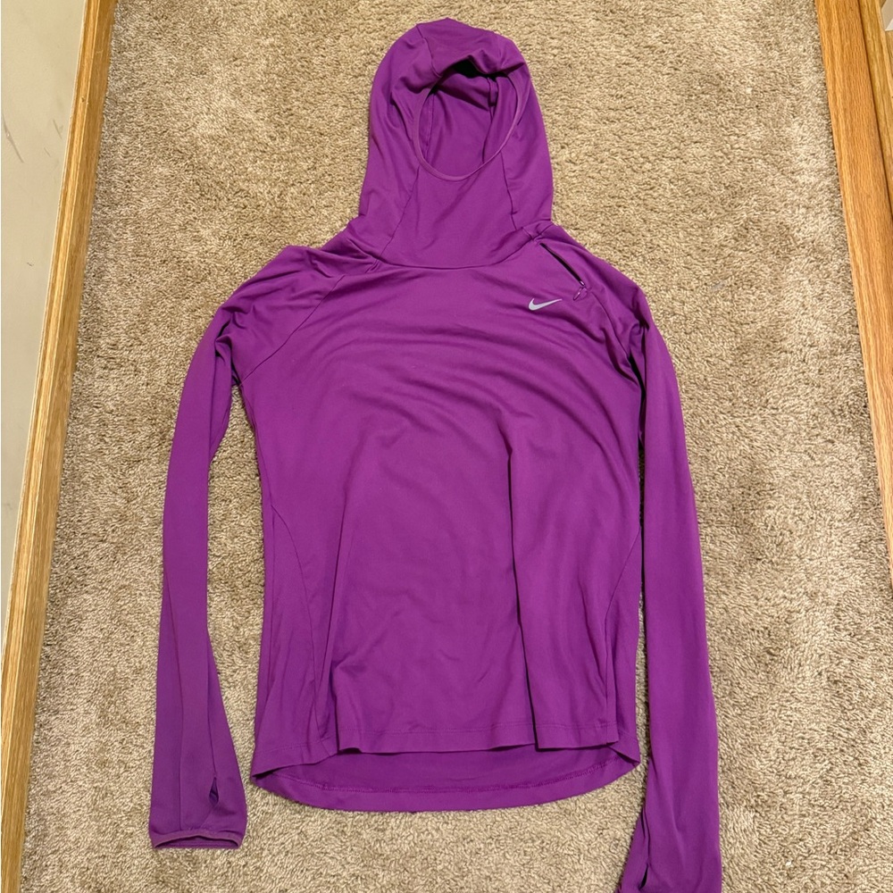 Nike Purple/Fuchsia Dri-Fit Fitted Long Sleeve Hoodie